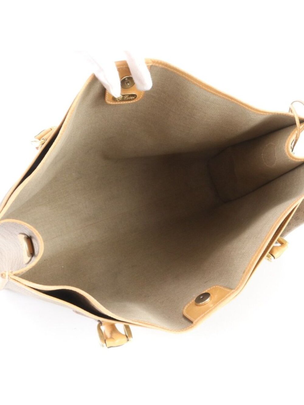 Gucci Vintage Micro GG Leather Tote Shoulder Hand Beige - Picture 7 of 13